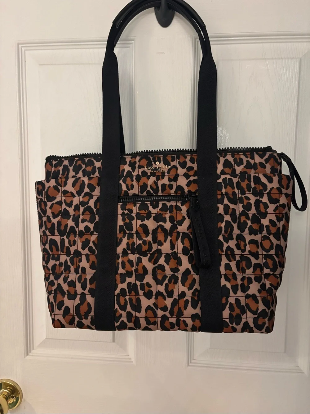 Kate Spade Leopard Quilted Tote in Brown and Black. Never used.
